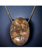 Pendentif Opale verte sur chaîne plaquée or