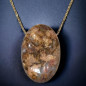 Pendentif Opale verte sur chaîne plaquée or