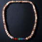 Collier Pierre de lune rose 7 Chakras Pierres de 8mm