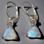 Boucles Pierre de lune triangulaires Argent 925