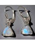 Boucles Pierre de lune triangulaires Argent 925