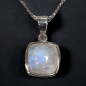 Pendentif Pierre de lune carrée & chaîne Argent 925