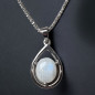 Pendentif Pierre de lune Goutte & chaîne Argent 925