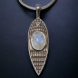 Pendentif Pierre de lune Ethnique & chaîne Argent 925