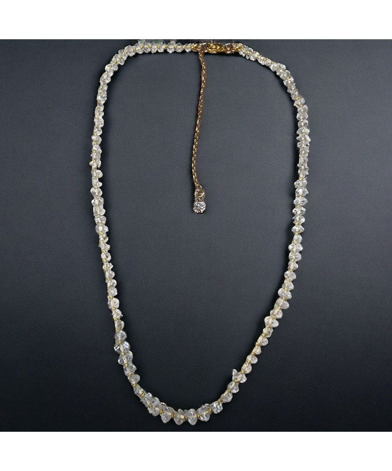 Collier Cristal de roche fermoir doré