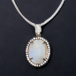 Pendentif Pierre de lune & Zirconium sur cordon réglable