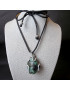 Pendentif Emeraude brute sur cordon réglable