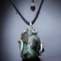 Pendentif Emeraude brute sur cordon réglable