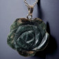 Pendentif Agate mousse Fleur avec bélière & chaîne