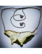 Pendentif Jade Coréen Papillon sur cordon réglable