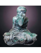 Statue Emeraude Brahmane Hindou assis