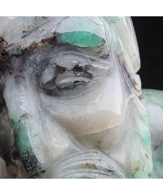 Statue Emeraude Brahmane Hindou assis
