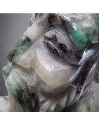 Statue Emeraude Brahmane Hindou assis