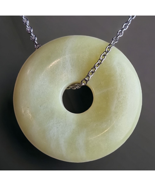 Pendentif Jade de Birmanie Donut avec chaîne