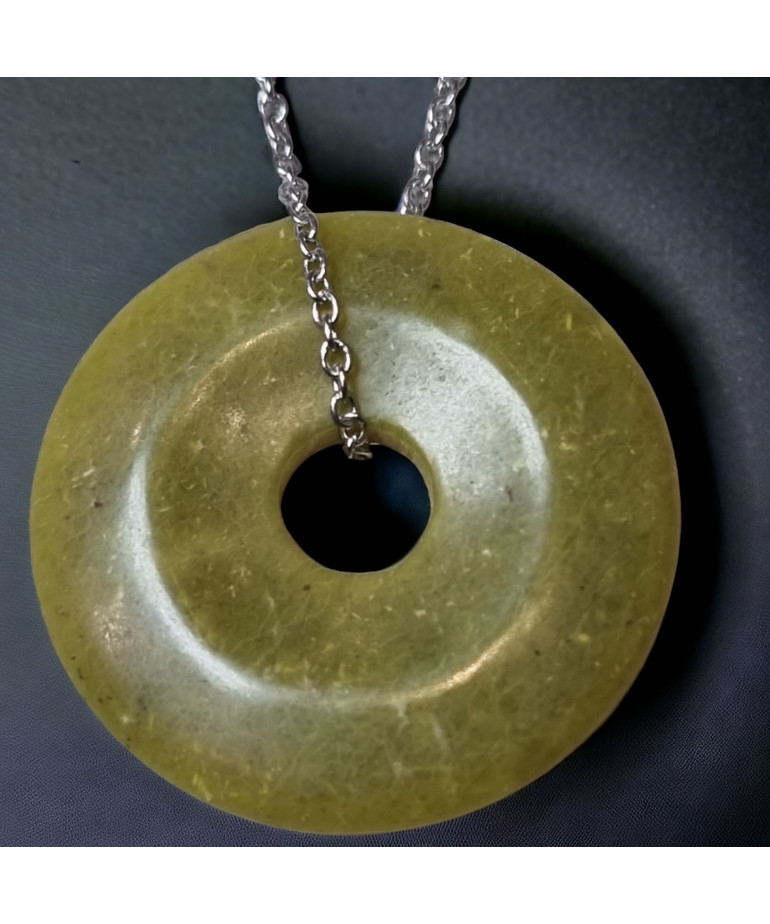 Pendentif Jade Coréen Donut avec chaîne