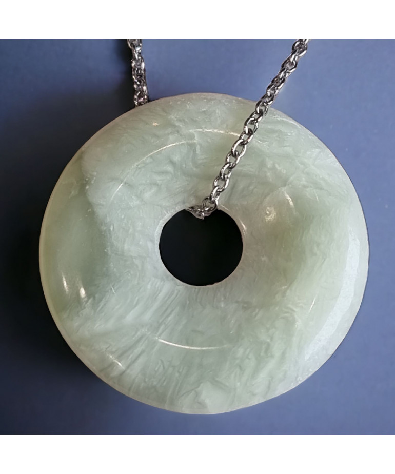 Pendentif Jade Donut avec chaîne