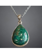 Pendentif Chrysocolle Argent 925 avec chaîne