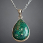 Pendentif Chrysocolle Argent 925 avec chaîne