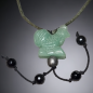 Pendentif Aventurine verte & Onyx Coq sur cordon