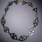 Collier Agate mousse Triangles & Cylindres