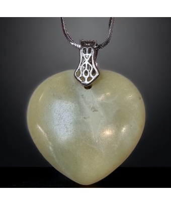 Pendentif Jade Cœur avec...