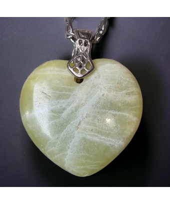 Pendentif Jade Cœur avec...