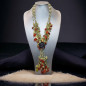 Collier Cornaline Quartz rose Péridot Jade & Fleur Onyx