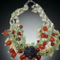 Collier Cornaline Quartz rose Péridot Jade & Fleur Onyx