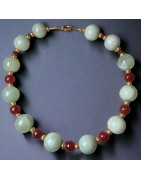 Collier Jade & Cornaline Pierres rondes