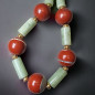Collier Jade & Jaspe rouge pierres rondes & cylindriques