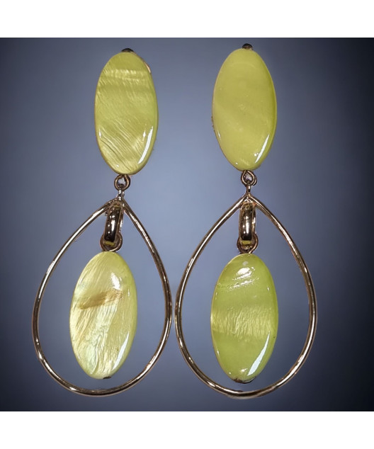 Boucles Nacre teintée clips