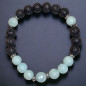 Bracelet Amazonite facettée et Pierres de lave 8mm