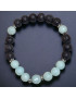 Bracelet Amazonite facettée et Pierres de lave 8mm