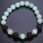 Bracelet Amazonite facettée et Pierres de lave 8mm