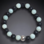 Bracelet Amazonite facettée et Pierres de lave 8mm