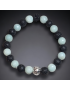 Bracelet Amazonite facettée et Pierres de lave 8mm