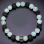 Bracelet Amazonite facettée et Pierres de lave 8mm