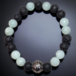 Bracelet Amazonite facettée et Pierres de lave 8mm