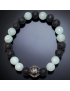 Bracelet Amazonite facettée et Pierres de lave 8mm
