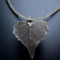 Pendentif Feuille Argent 925 sur collier Labradorite