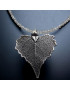 Pendentif Feuille Argent 925 sur collier Labradorite