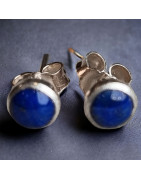 Boucles Lapis-lazuli Boutons Argent 925