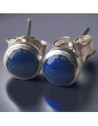 Boucles Lapis-lazuli Boutons Argent 925