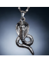 Pendentif Serpent Cobra Métal argenté avec chaîne