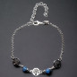 Bracelet Agate bleue & Arbres de vie Argent 925