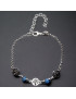 Bracelet Agate bleue & Arbres de vie Argent 925