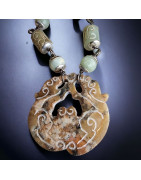 Collier Jade Ethnique sur cordon réglable