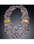 Collier Améthyste Citrine & Aventurine orange baroque