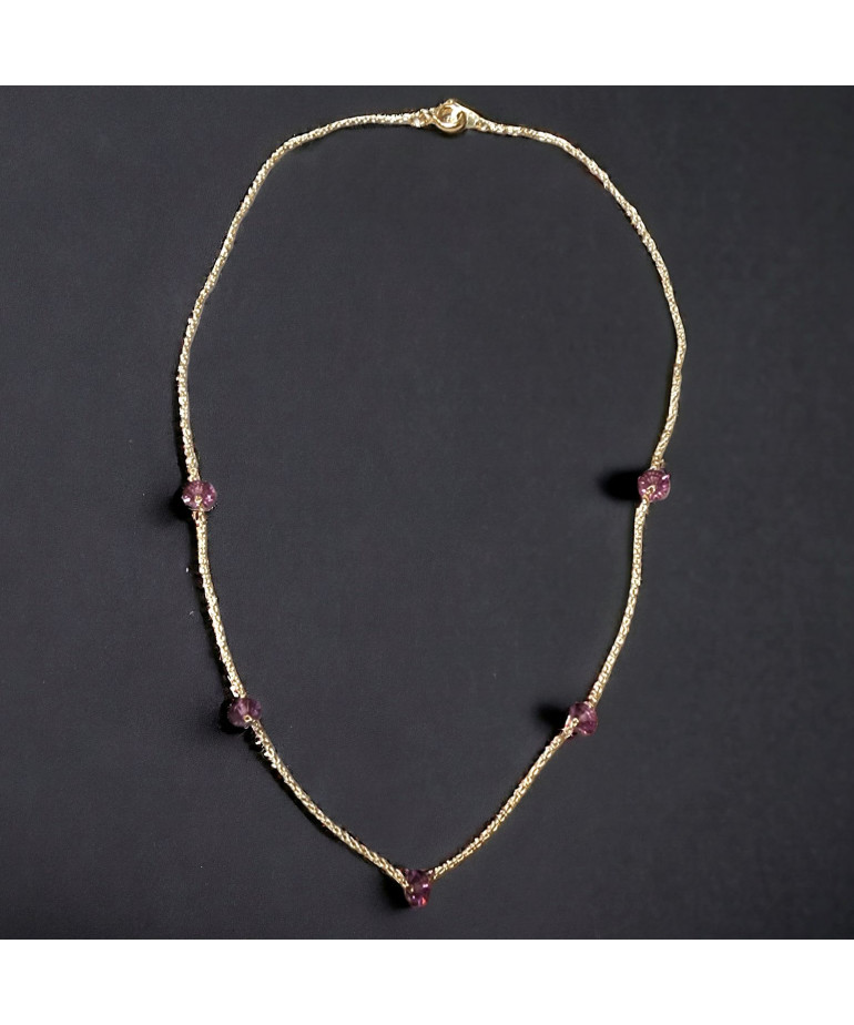 Collier Améthyste sur chaîne plaqué or