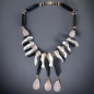 Collier Quartz rose Onyx & Nacre
